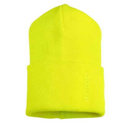 Hi Vis Yellow - Front - Mascot Complete Ribbed Knitted Beanie