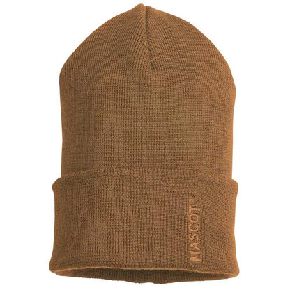 Nut Brown - Front - Mascot Complete Ribbed Knitted Beanie