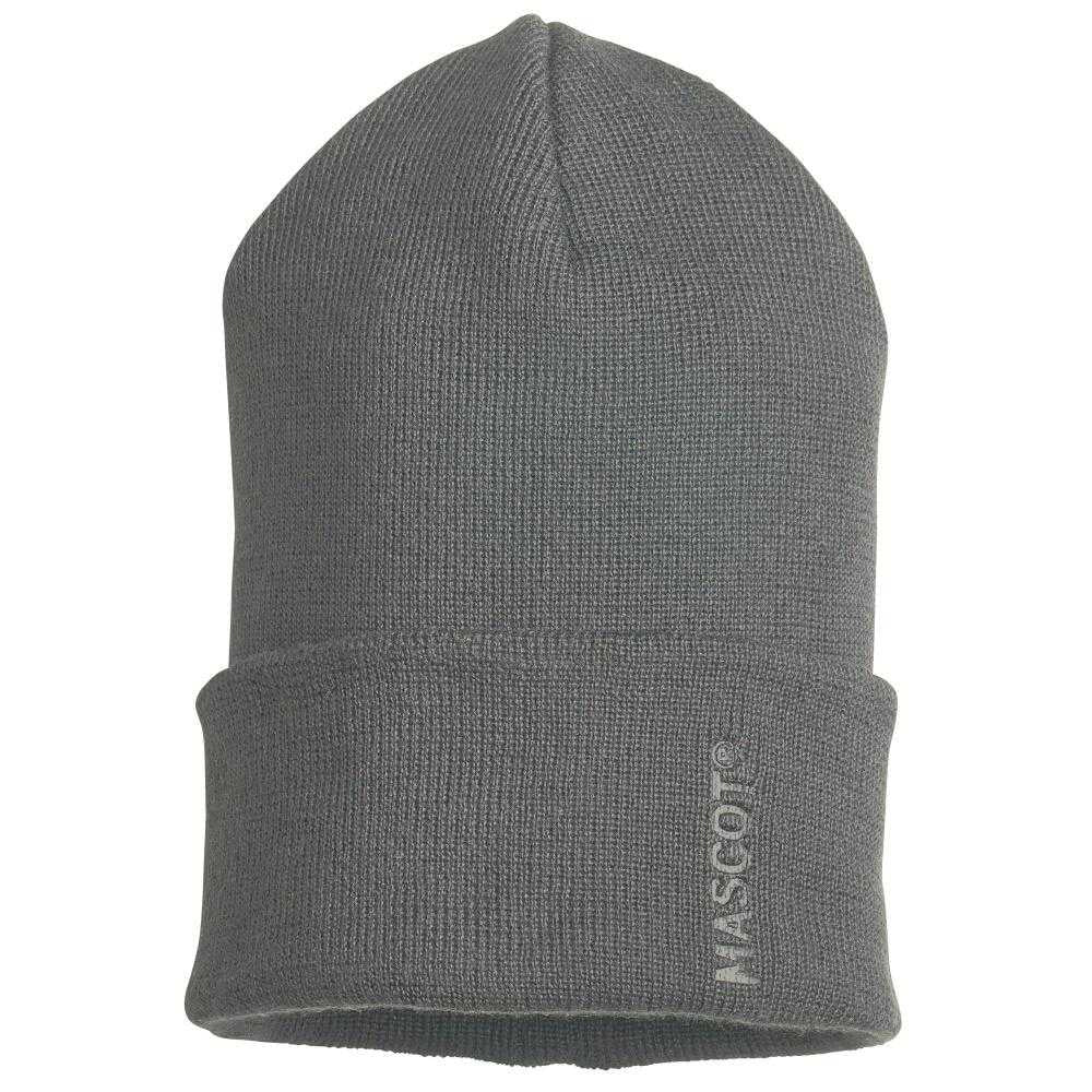 Stone Grey - Front - Mascot Complete Ribbed Knitted Beanie