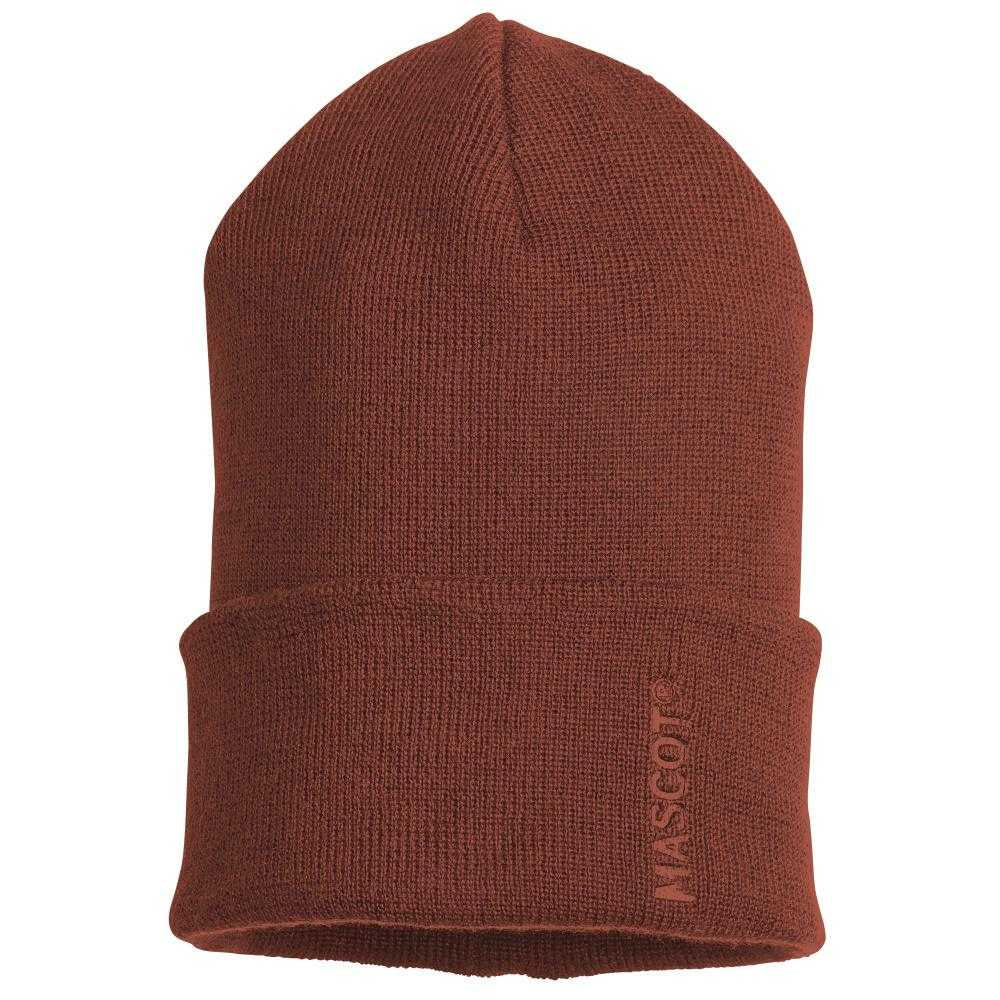 Autumn Red - Front - Mascot Complete Ribbed Knitted Beanie