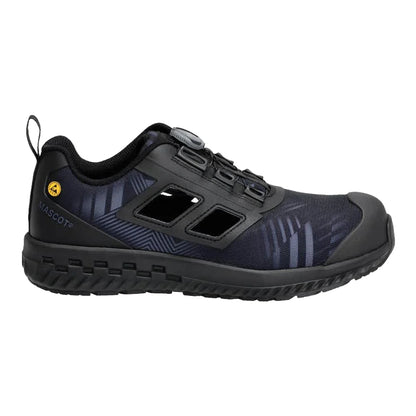 Stone Blue-Black - Side - Mascot Mens Logo Safety Shoes