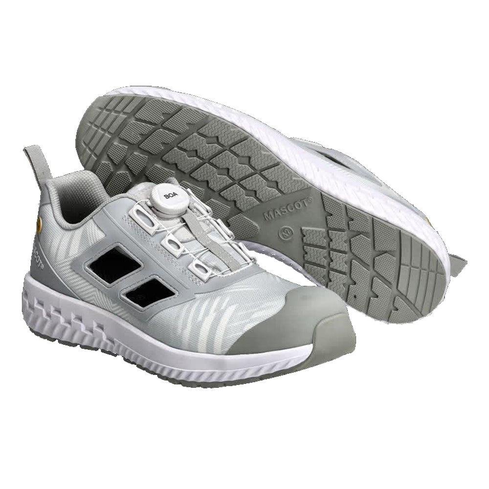 White-Light Grey - Lifestyle - Mascot Mens Logo Safety Shoes