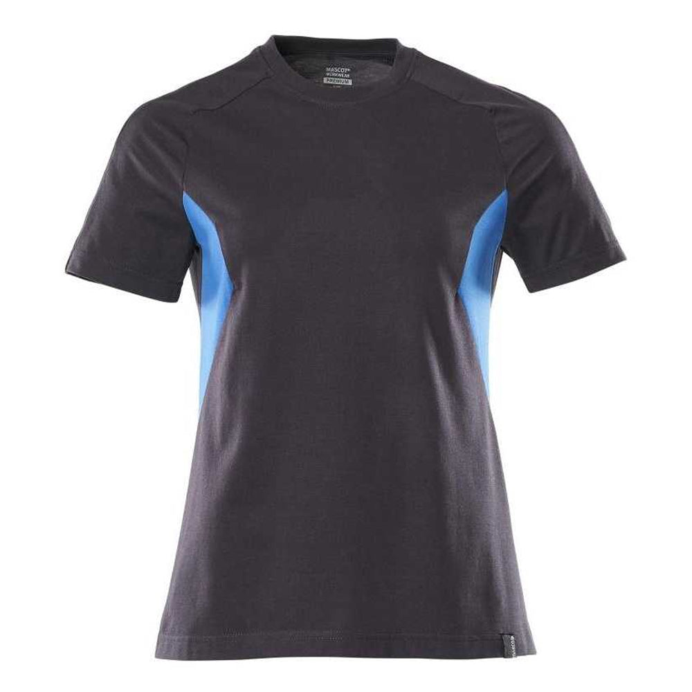Dark Navy-Azure Blue - Front - Mascot Womens-Ladies Accelerate T-Shirt