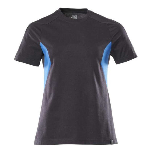 Dark Navy-Azure Blue - Front - Mascot Womens-Ladies Accelerate T-Shirt