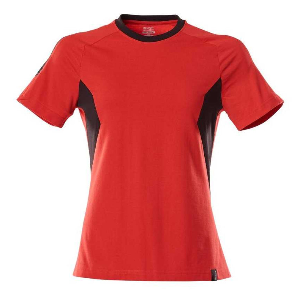 Traffic Red-Black - Front - Mascot Womens-Ladies Accelerate T-Shirt