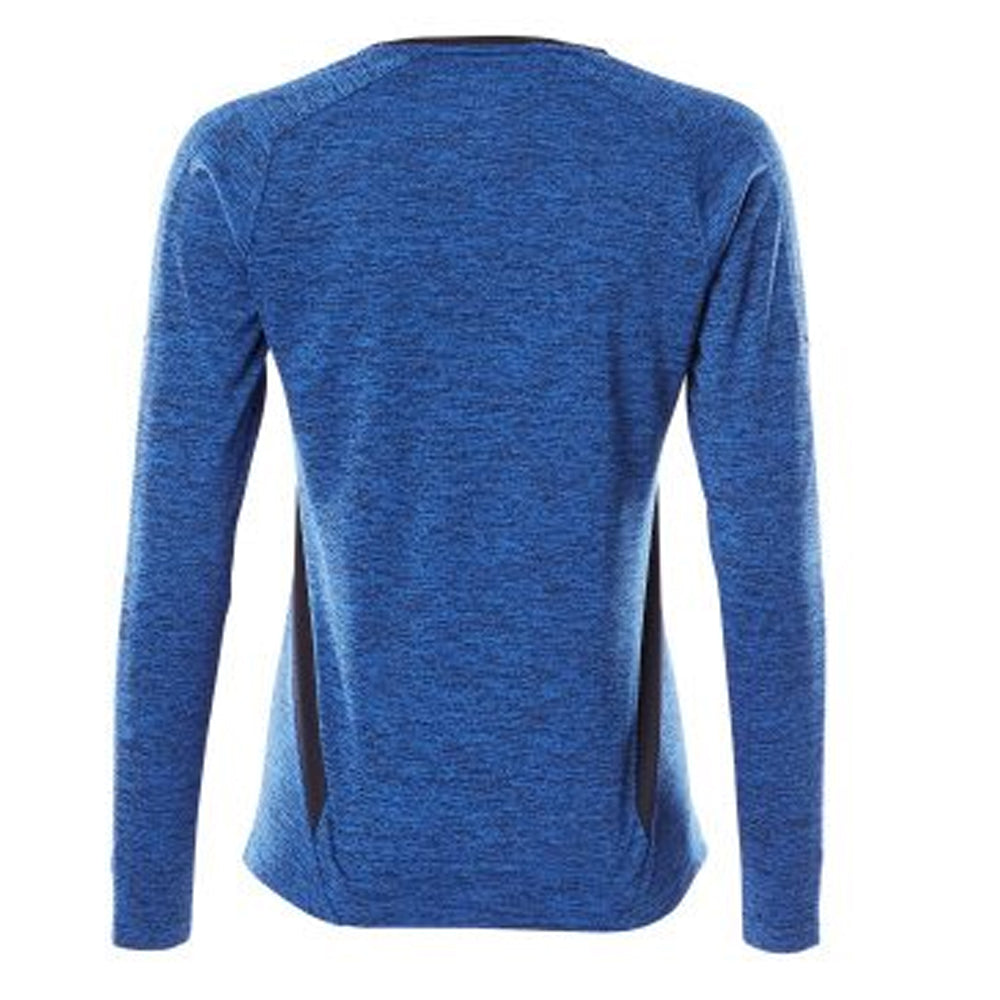 Azure Blue-Dark Navy - Back - Mascot Womens-Ladies Accelerate Long-Sleeved T-Shirt