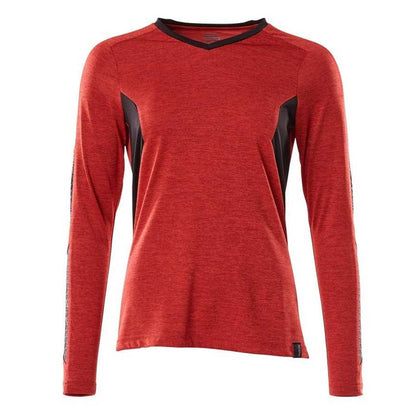 Traffic Red-Black - Front - Mascot Womens-Ladies Accelerate Long-Sleeved T-Shirt