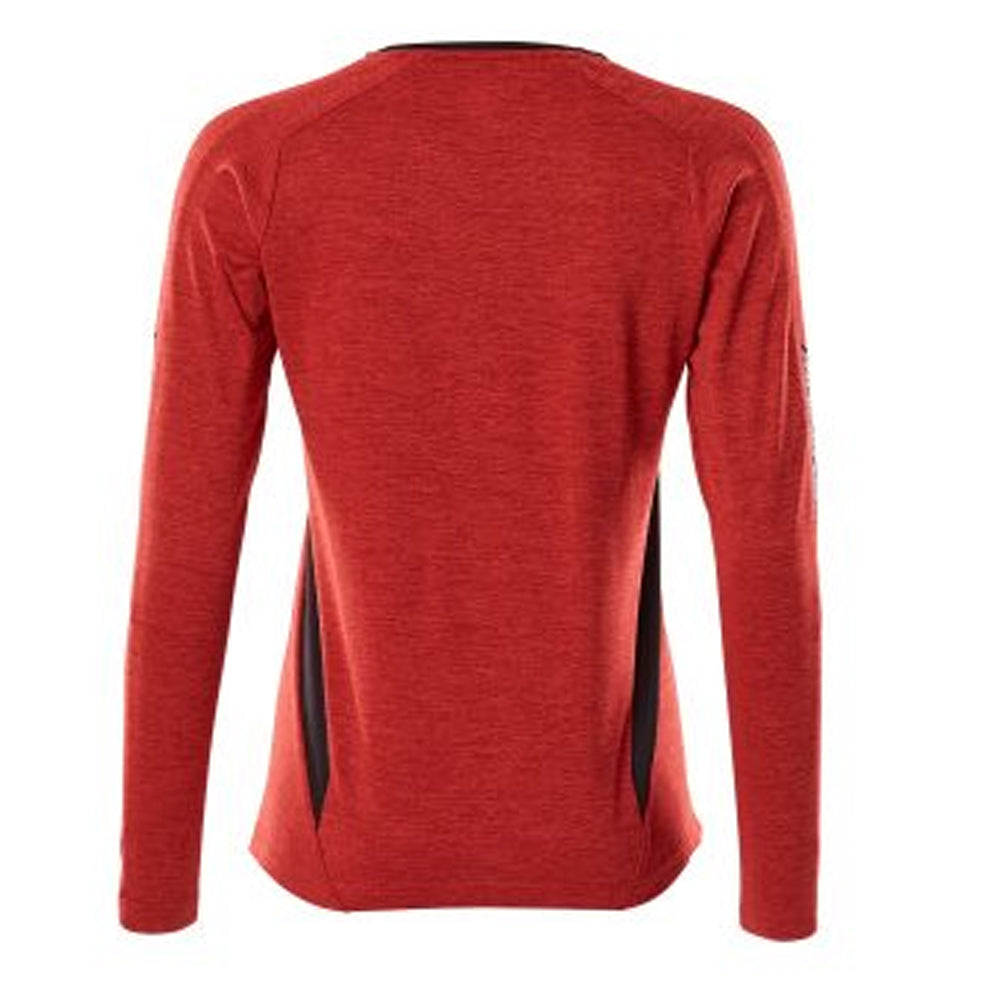Traffic Red-Black - Back - Mascot Womens-Ladies Accelerate Long-Sleeved T-Shirt