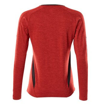 Traffic Red-Black - Back - Mascot Womens-Ladies Accelerate Long-Sleeved T-Shirt