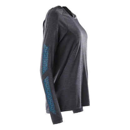 Dark Navy - Side - Mascot Womens-Ladies Accelerate Long-Sleeved T-Shirt