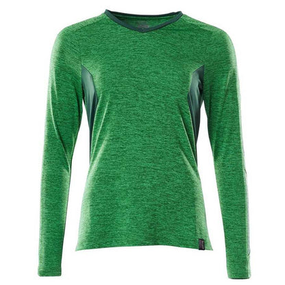 Grass Green-Green - Front - Mascot Womens-Ladies Accelerate Long-Sleeved T-Shirt