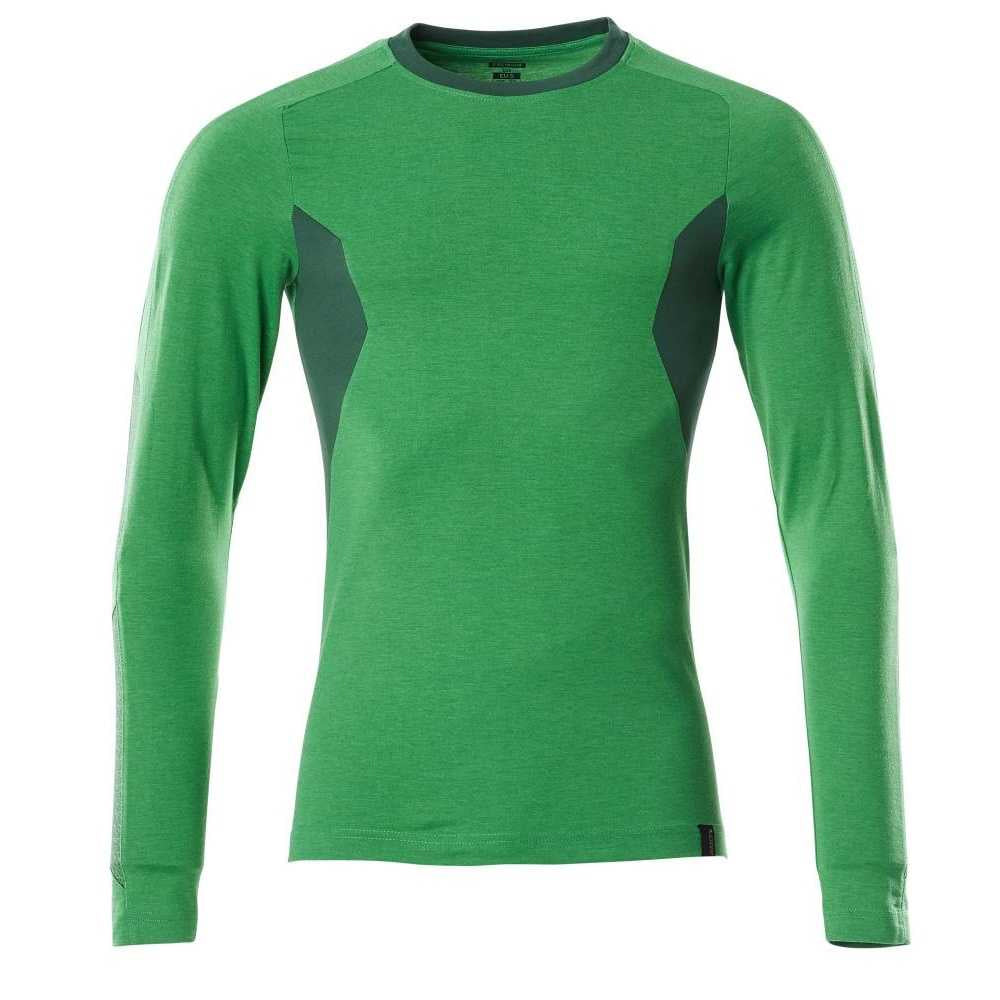 Grass Green-Green - Front - Mascot Mens Accelerate Long-Sleeved T-Shirt