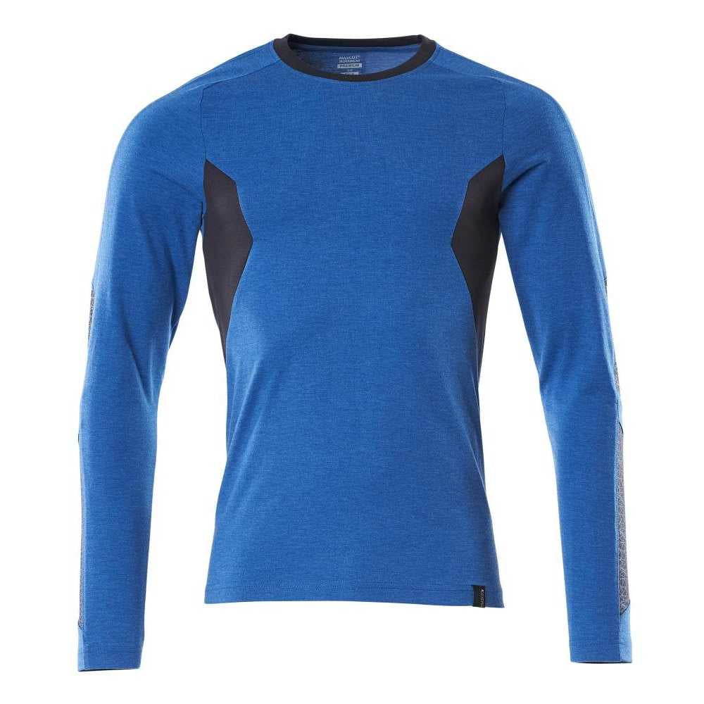 Azure Blue-Dark Navy - Front - Mascot Mens Accelerate Long-Sleeved T-Shirt