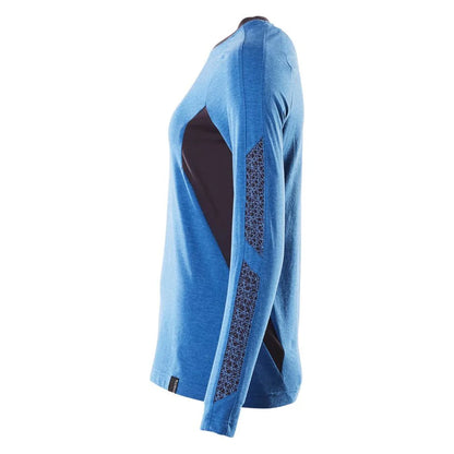 Azure Blue-Dark Navy - Back - Mascot Womens-Ladies Accelerate Long-Sleeved T-Shirt