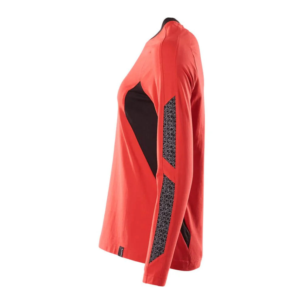 Traffic Red-Black - Back - Mascot Womens-Ladies Accelerate Long-Sleeved T-Shirt