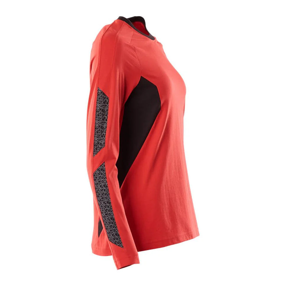 Traffic Red-Black - Side - Mascot Womens-Ladies Accelerate Long-Sleeved T-Shirt