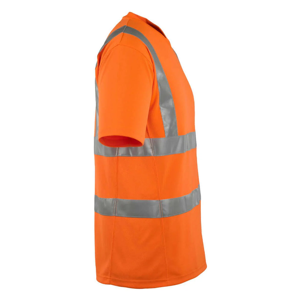 Hi Vis Orange - Side - Mascot Unisex Adult Classic Safety T-Shirt