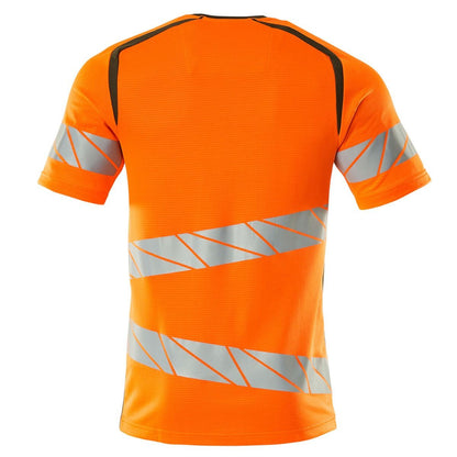 Hi Vis Orange-Moss Green - Back - Mascot Mens Accelerate Safe Hi-Vis T-Shirt