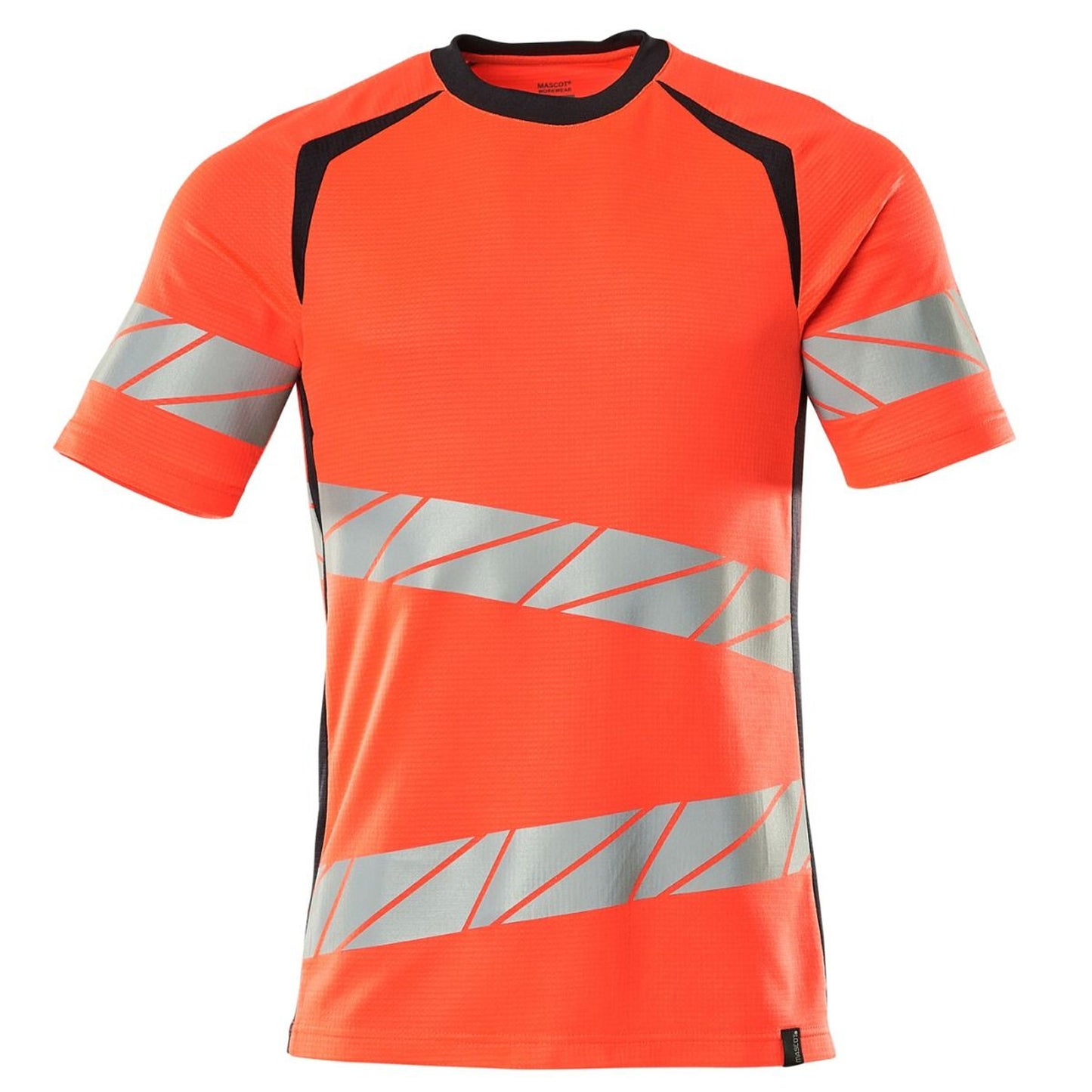 Hi Vis Red-Dark Navy - Front - Mascot Mens Accelerate Safe Hi-Vis T-Shirt
