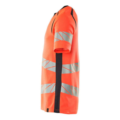 Hi Vis Red-Dark Navy - Side - Mascot Mens Accelerate Safe Hi-Vis T-Shirt