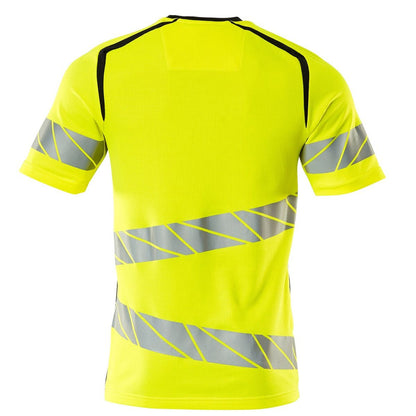 Hi Vis Yellow-Dark Navy - Back - Mascot Mens Accelerate Safe Hi-Vis T-Shirt