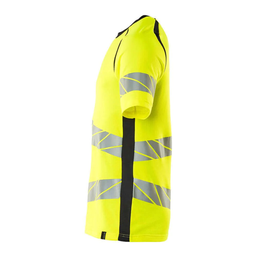 Hi Vis Yellow-Dark Navy - Side - Mascot Mens Accelerate Safe Hi-Vis T-Shirt