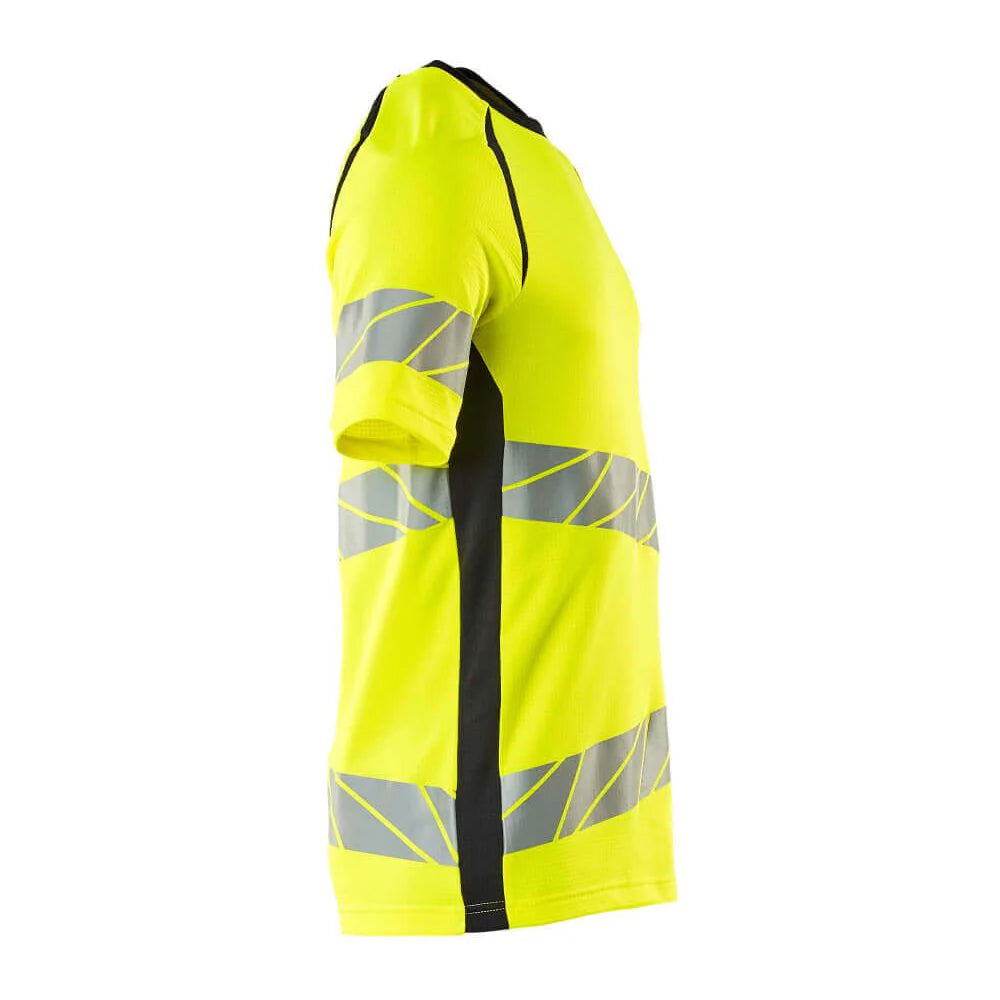 Hi Vis Yellow-Dark Navy - Lifestyle - Mascot Mens Accelerate Safe Hi-Vis T-Shirt