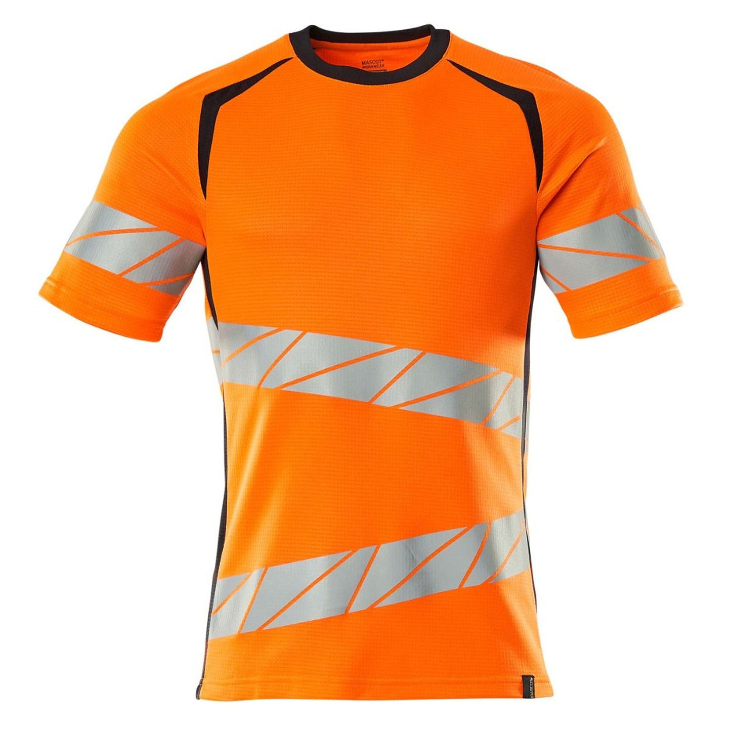 Hi Vis Orange-Dark Navy - Front - Mascot Mens Accelerate Safe Hi-Vis T-Shirt