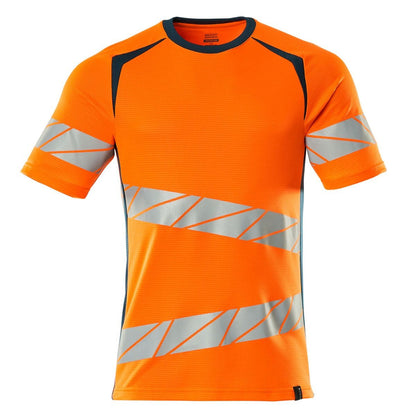 Hi Vis Orange-Petrol - Front - Mascot Mens Accelerate Safe Hi-Vis T-Shirt