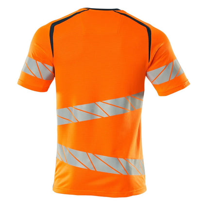 Hi Vis Orange-Petrol - Back - Mascot Mens Accelerate Safe Hi-Vis T-Shirt