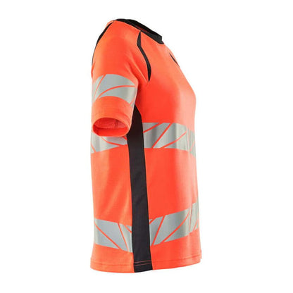 Hi Vis Red-Dark Navy - Side - Mascot Womens-Ladies Accelerate Safe Hi-Vis T-Shirt