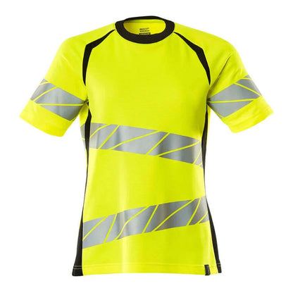 Hi Vis Yellow-Black - Front - Mascot Womens-Ladies Accelerate Safe Hi-Vis T-Shirt