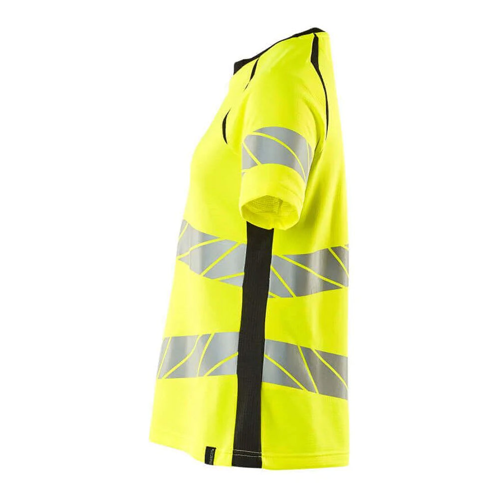 Hi Vis Yellow-Black - Back - Mascot Womens-Ladies Accelerate Safe Hi-Vis T-Shirt