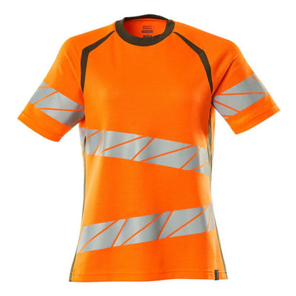 Hi Vis Orange-Moss Green - Front - Mascot Womens-Ladies Accelerate Safe Hi-Vis T-Shirt
