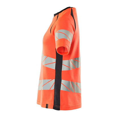 Hi Vis Red-Dark Navy - Back - Mascot Womens-Ladies Accelerate Safe Hi-Vis T-Shirt