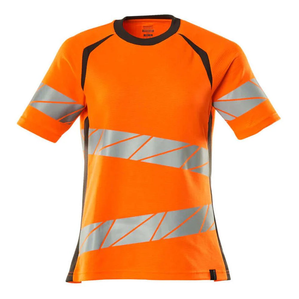 Hi Vis Orange-Dark Anthracite - Front - Mascot Womens-Ladies Accelerate Safe Hi-Vis T-Shirt