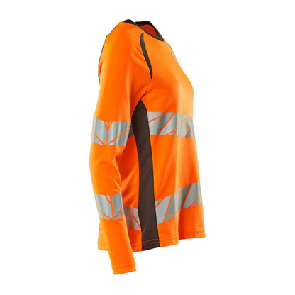 Hi Vis Orange-Dark Anthracite - Back - Mascot Womens-Ladies Accelerate Safe Hi-Vis Long-Sleeved T-Shirt