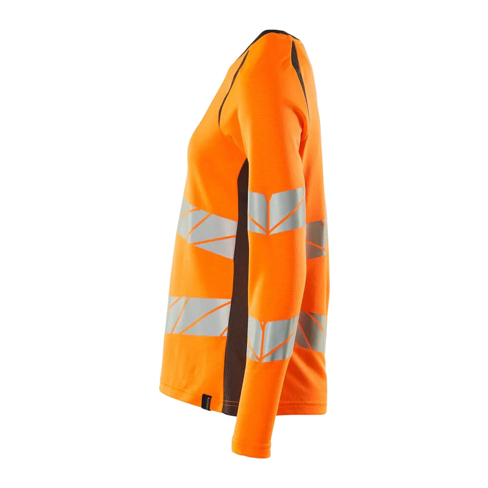 Hi Vis Orange-Dark Anthracite - Side - Mascot Womens-Ladies Accelerate Safe Hi-Vis Long-Sleeved T-Shirt