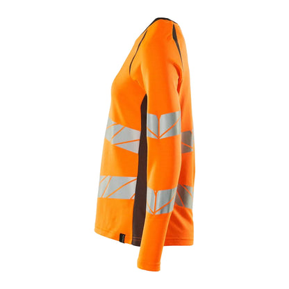 Hi Vis Orange-Dark Anthracite - Side - Mascot Womens-Ladies Accelerate Safe Hi-Vis Long-Sleeved T-Shirt