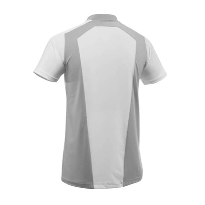 Grey-White - Back - Mascot Mens Advanced Chest Pocket Polo Shirt