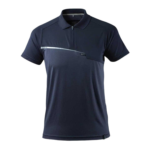 Dark Navy - Front - Mascot Mens Advanced Chest Pocket Polo Shirt