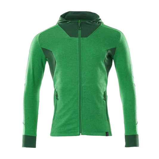 Grass Green-Green - Front - Mascot Mens Accelerate Full Zip Hoodie