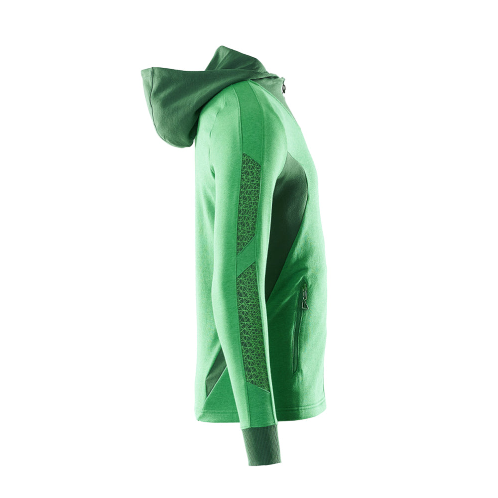 Grass Green-Green - Side - Mascot Mens Accelerate Full Zip Hoodie