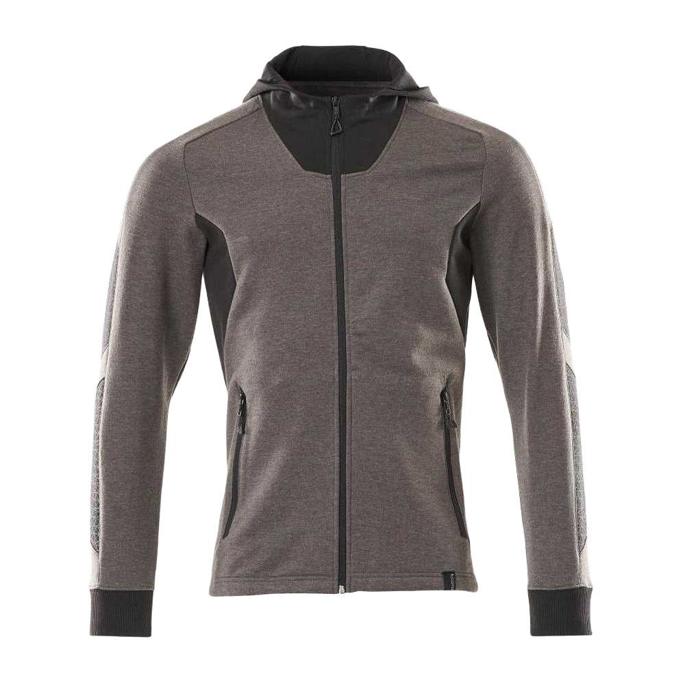 Dark Anthracite-Black - Front - Mascot Mens Accelerate Full Zip Hoodie