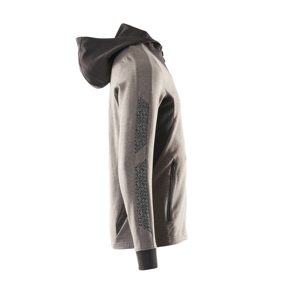 Dark Anthracite-Black - Side - Mascot Mens Accelerate Full Zip Hoodie
