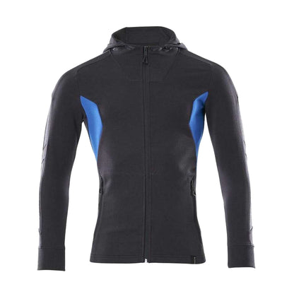 Dark Navy-Azure Blue - Front - Mascot Mens Accelerate Full Zip Hoodie