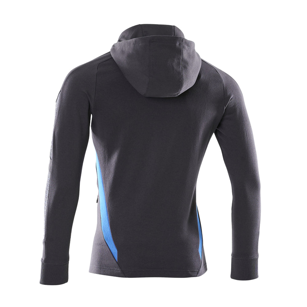 Dark Navy-Azure Blue - Back - Mascot Mens Accelerate Full Zip Hoodie
