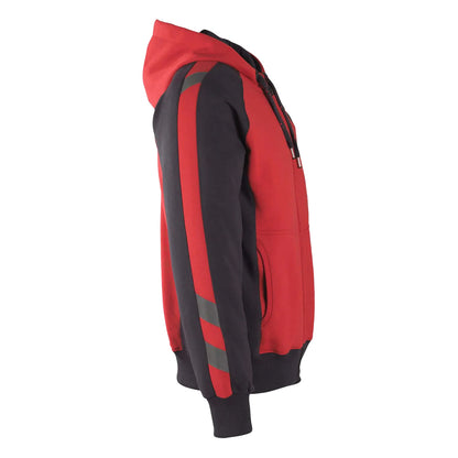 Red-Black - Back - Mascot Mens Unique Wiesbaden Full Zip Hoodie