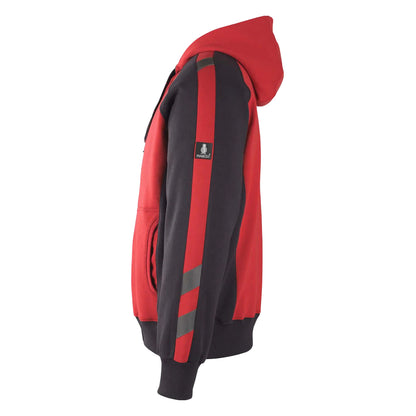 Red-Black - Side - Mascot Mens Unique Wiesbaden Full Zip Hoodie