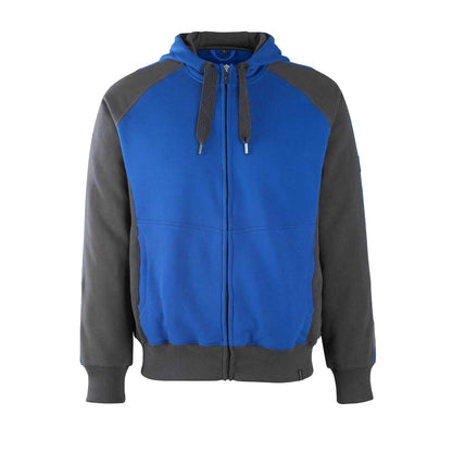 Royal Blue-Dark Navy - Front - Mascot Mens Unique Wiesbaden Full Zip Hoodie